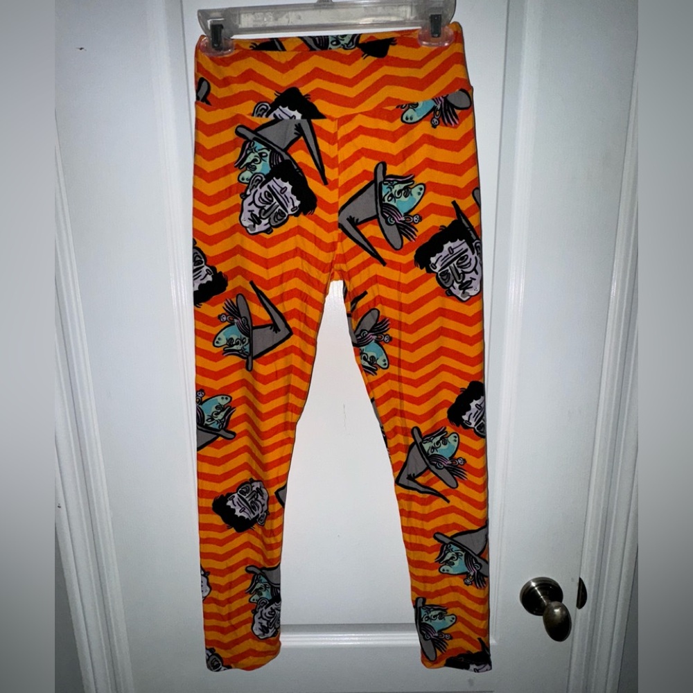 Lula Roe Halloween Witch and Frankenstein Leggings One Size